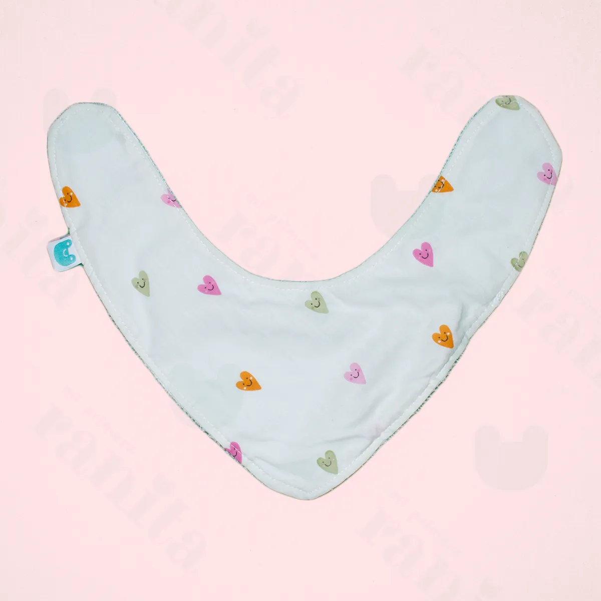 Hearts Boomerang Bib