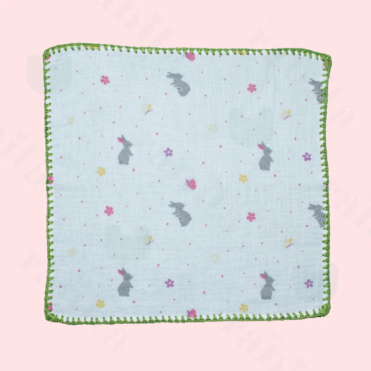 Green Embroidered Muslin Cloth