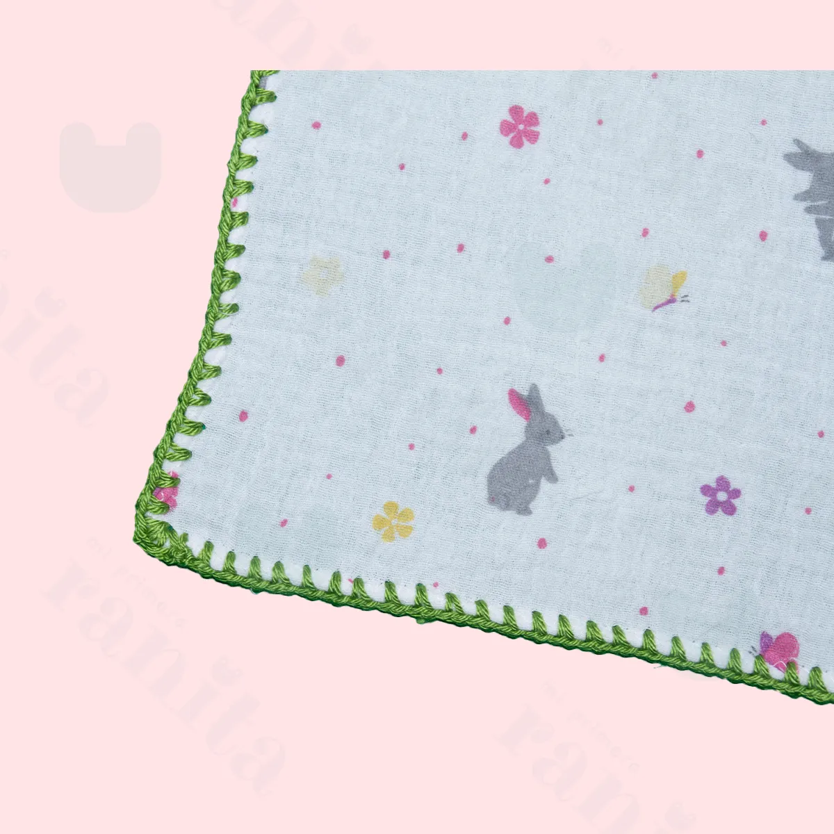 Green Embroidered Muslin Cloth