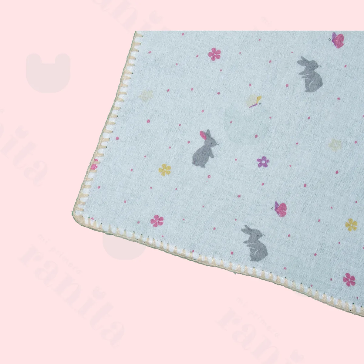 Beige Embroidered Muslin Cloth