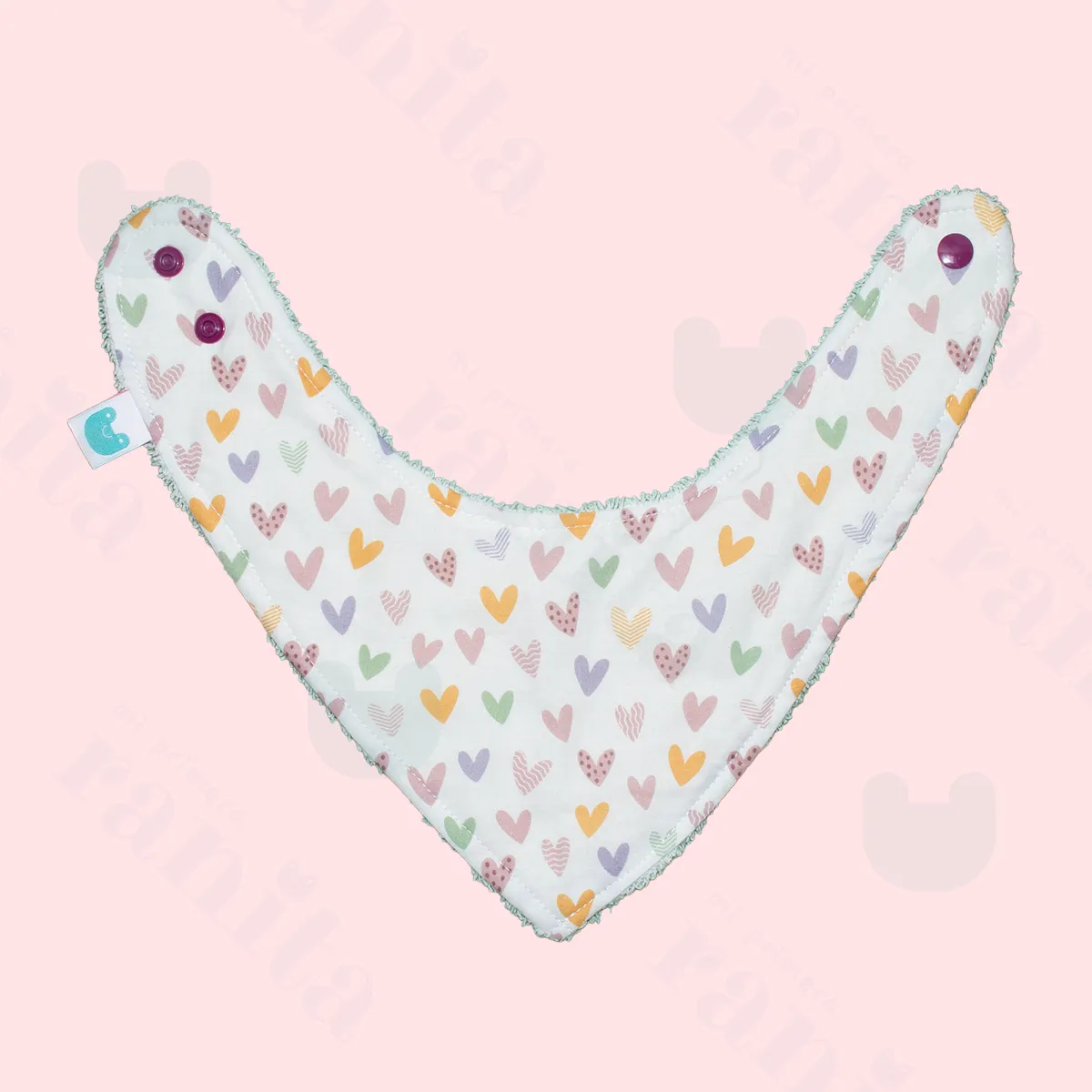 Little Hearts Boomerang Bib